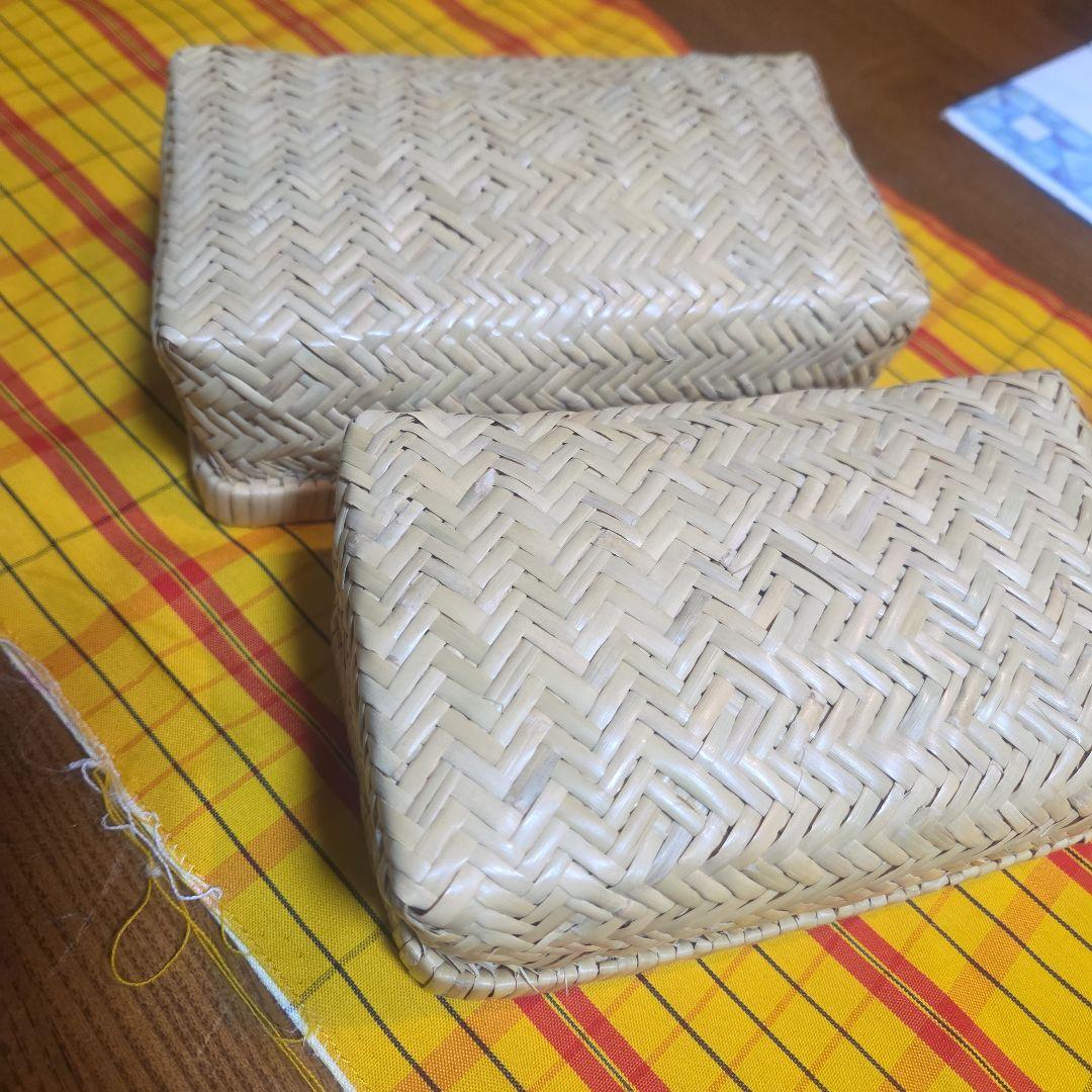 鳥越竹かご弁当箱　小物入れ　未使用　竹かご弁当箱　竹かご