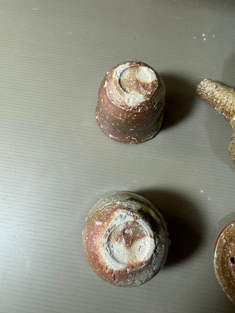 2503 信楽焼　茶器セット　銚子1客　ぐい呑2客　未使用