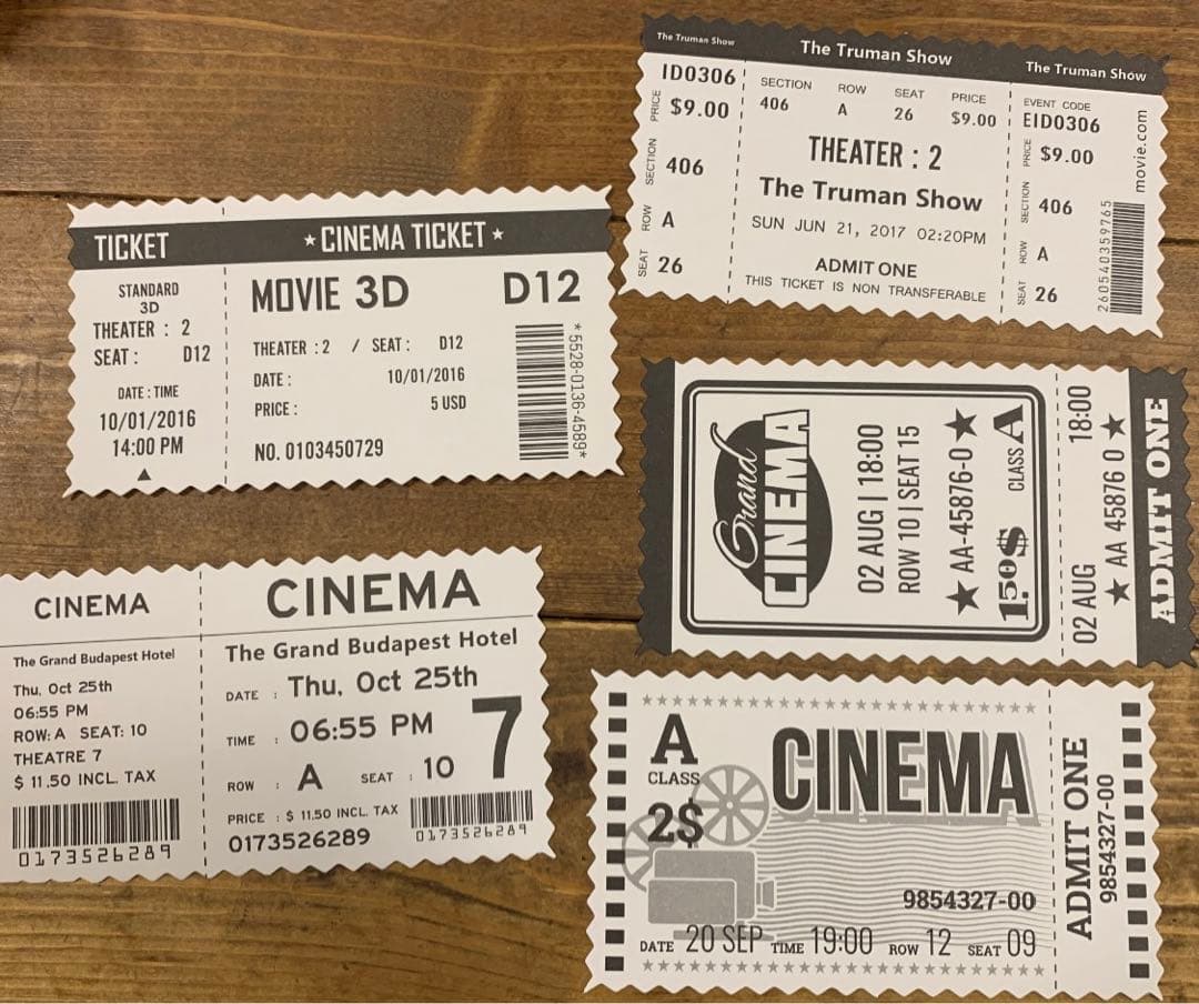 コラージュ素材 コラージュペーパー チケット風素材 50枚