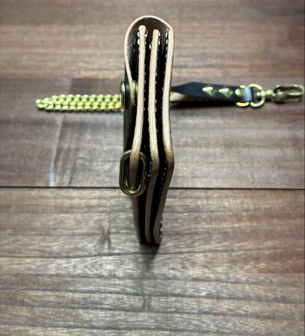 本革牛革コンパクトトラッカーウォレット