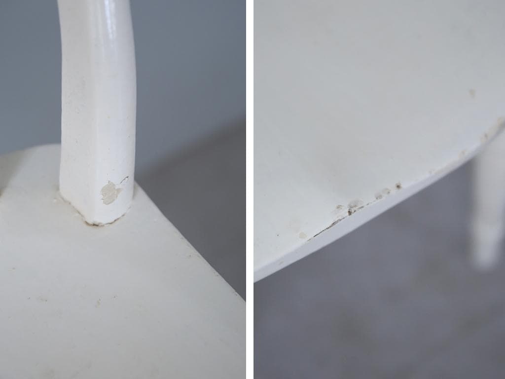 英国アンティーク白色ペイントのキッチンチェア/木製ダイニングイス(89-319)