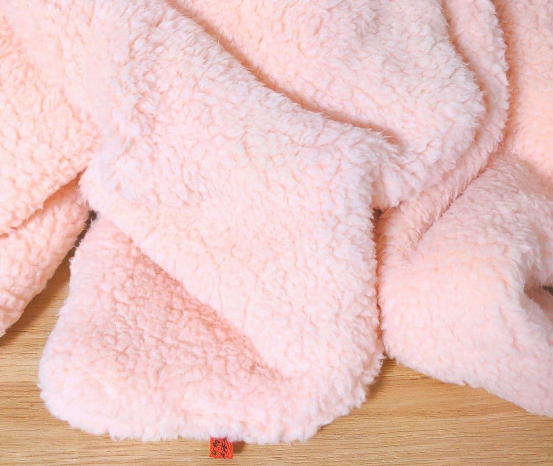 専用♥みかん❤暖か厚手★極やわ❤Ｗボア⭐ちびブランケット❤プードル…ピン