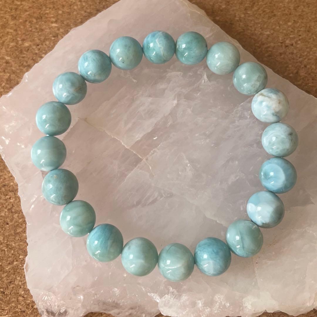 【ラリマー】天然石 ブレスレット 約9.5㎜ 約16㎝ パワーストーン