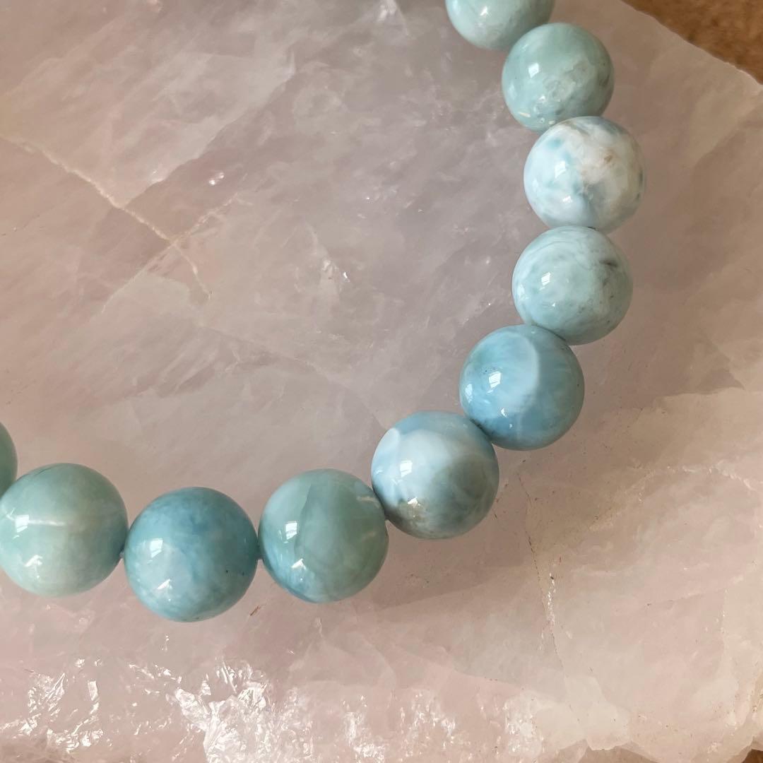 【ラリマー】天然石 ブレスレット 約9.5㎜ 約16㎝ パワーストーン