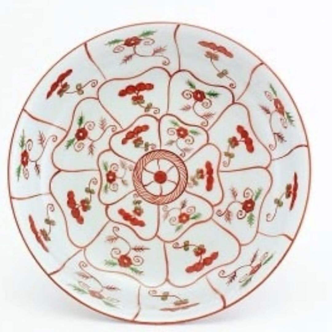 有田焼　源右衛門窯　赤絵なずな紋 中鉢