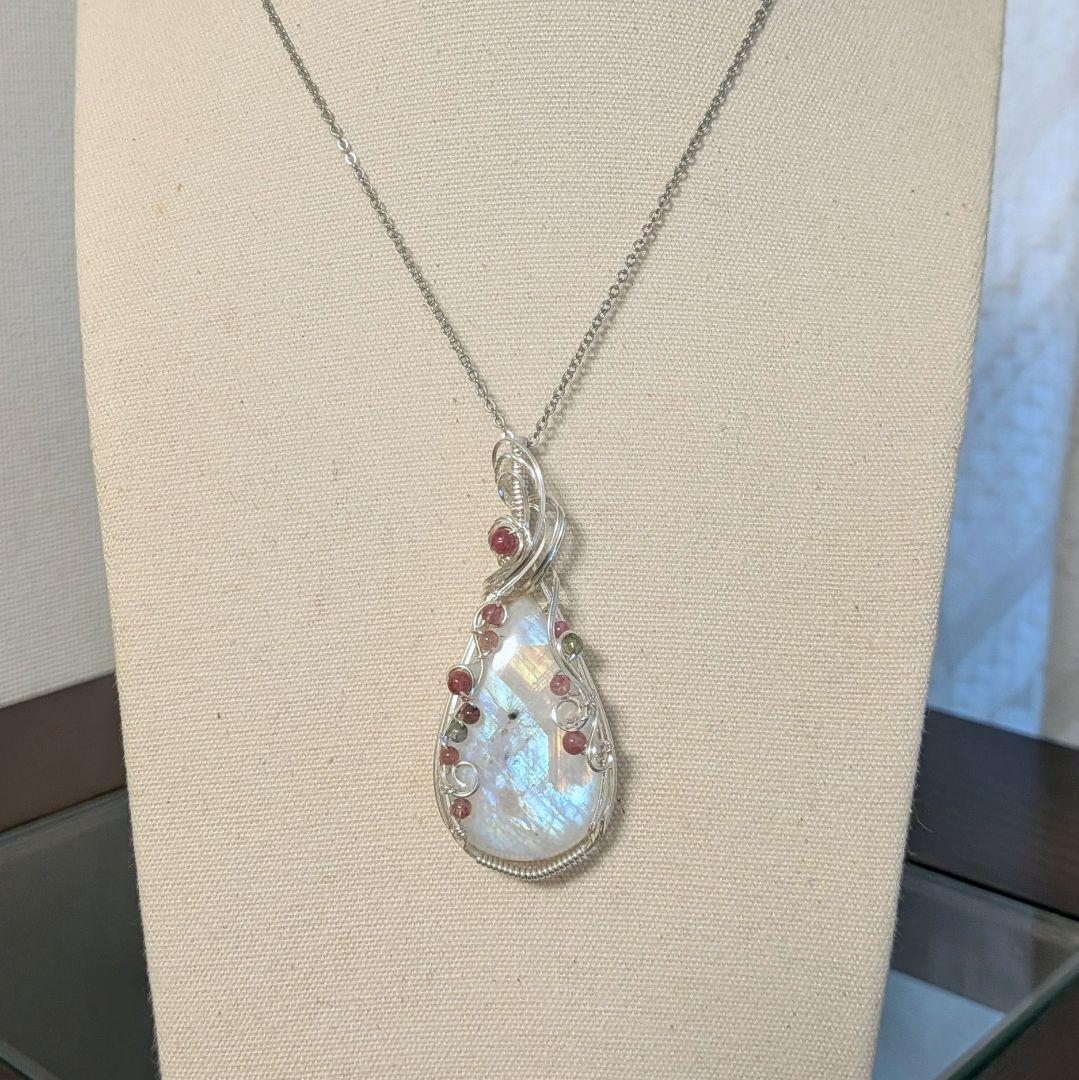 【ご確認用】SFレインボームーンストーン❅ワイヤーアートペンダント他1点