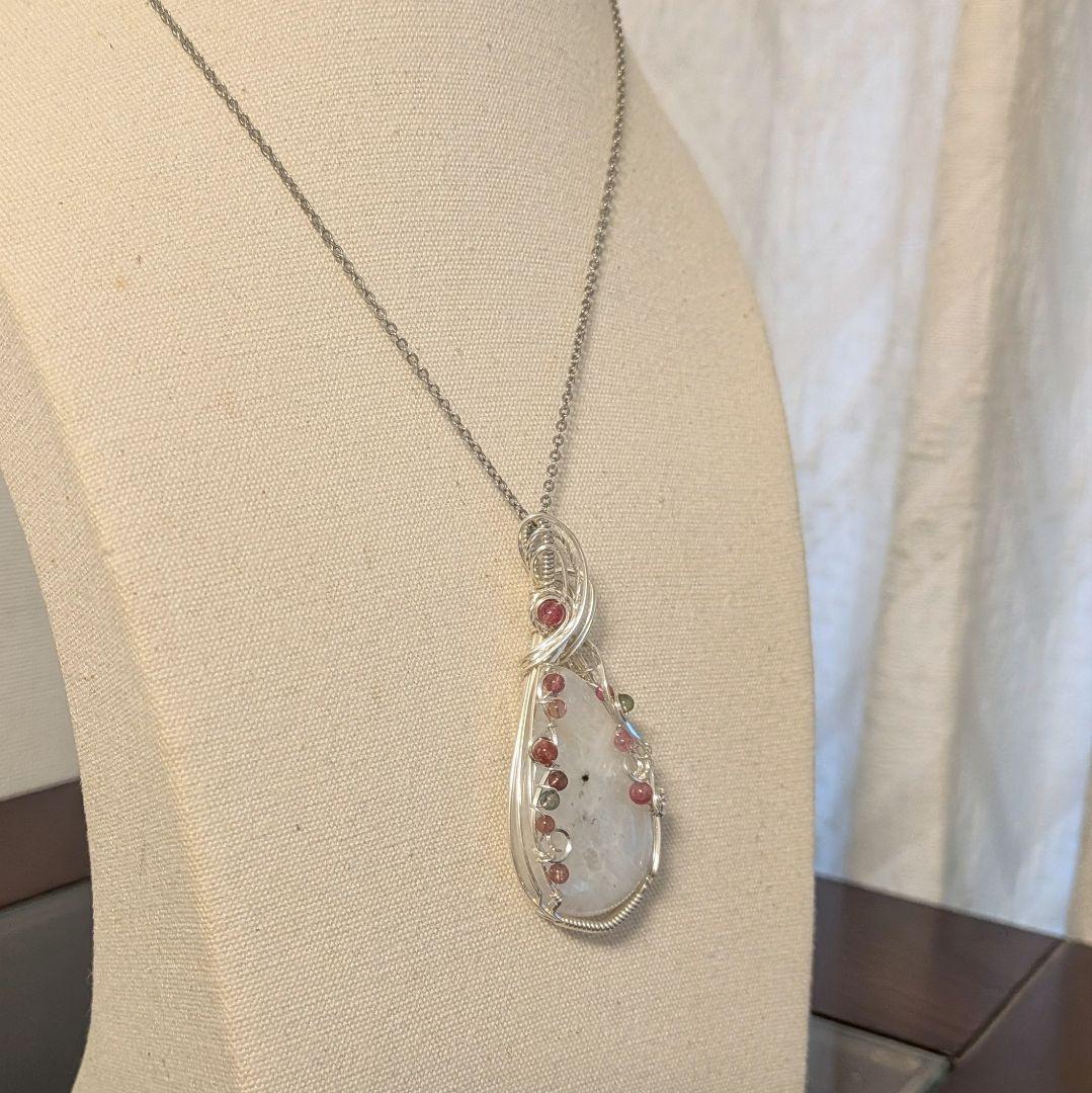 【ご確認用】SFレインボームーンストーン❅ワイヤーアートペンダント他1点