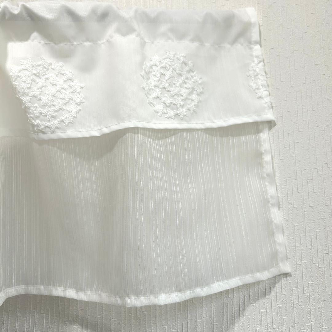 【tsuki専用】フリル付レースカフェカーテン　北欧風　花柄　かわいい　綺麗