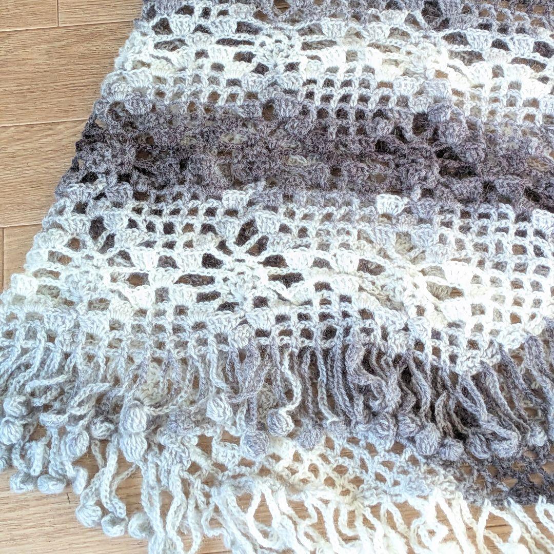 Alizeアンゴラゴールドバティック　グレーグラデーション