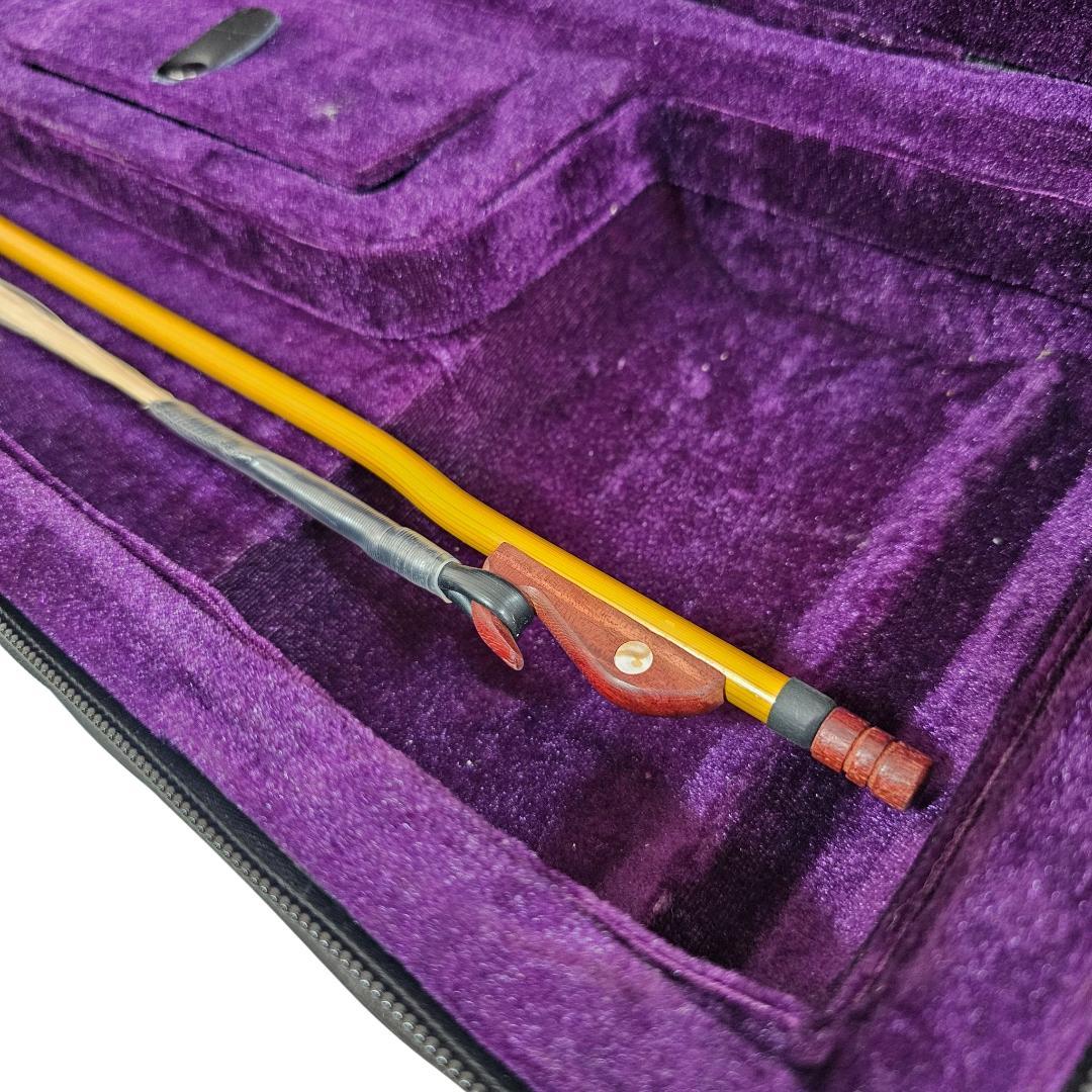 紅木 二胡 蛇皮 六角胴 刻印 弓・ケース付 付属品あり 中国民族楽器 本革