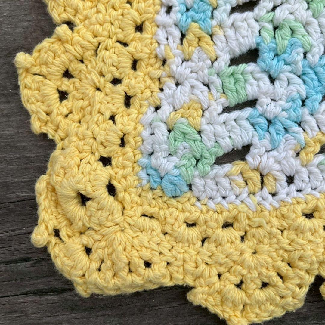 【USA vintage】グラニーブランケット　パステルカラー　コットン毛糸