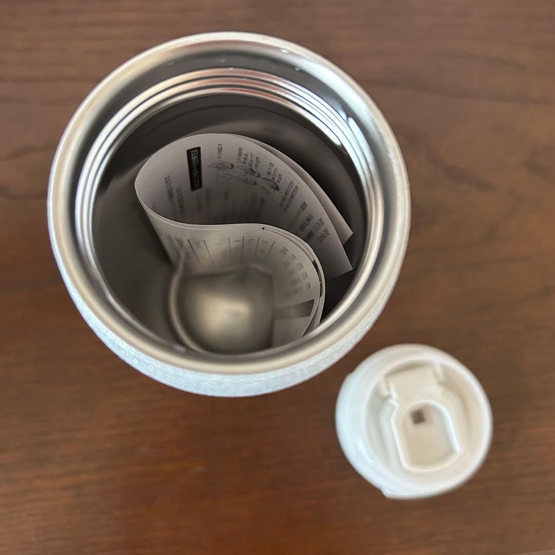 スターバックス　カンシェイプステンレスボトルシルバーグリッター