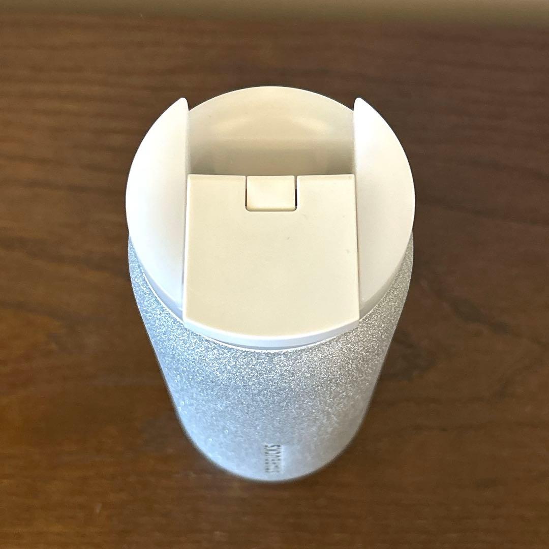 スターバックス　カンシェイプステンレスボトルシルバーグリッター