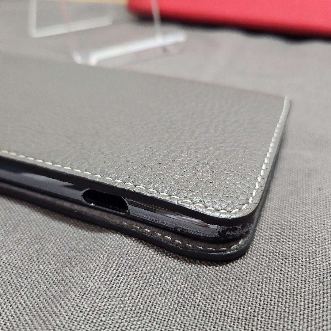 美品 BONAVENTURAボナベンチュラ iPhone用手帳型ケース グレー