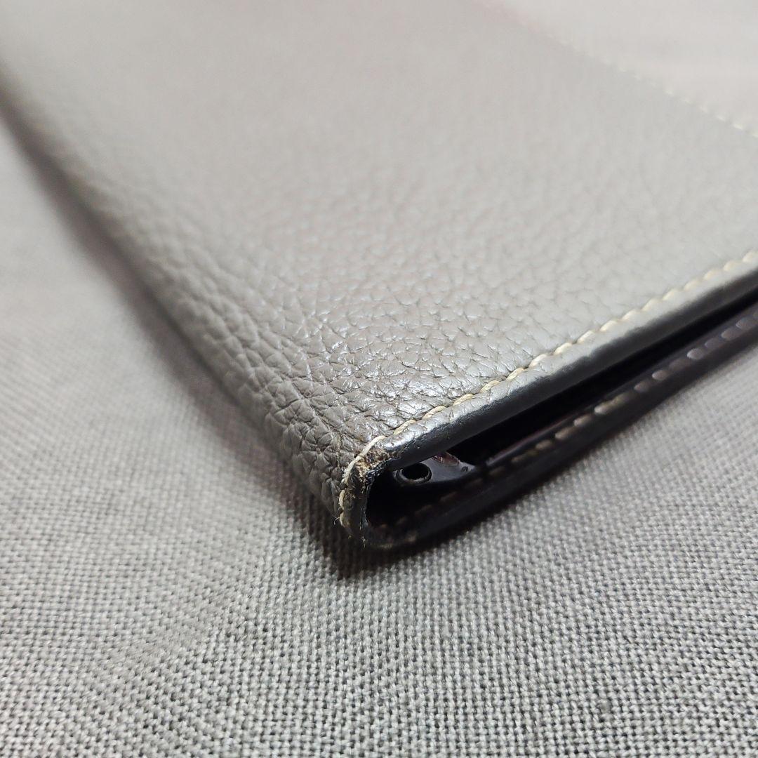 美品 BONAVENTURAボナベンチュラ iPhone用手帳型ケース グレー