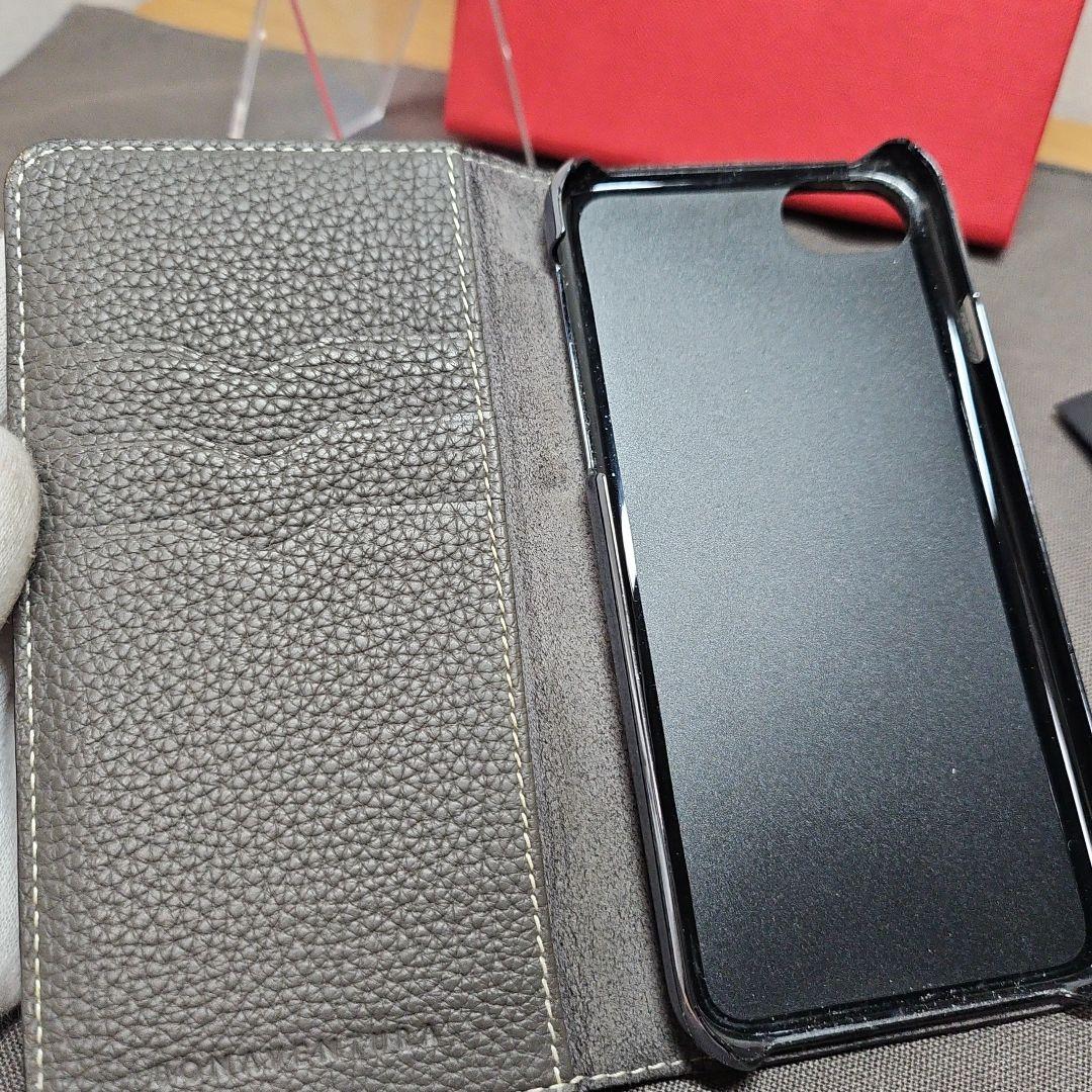 美品 BONAVENTURAボナベンチュラ iPhone用手帳型ケース グレー