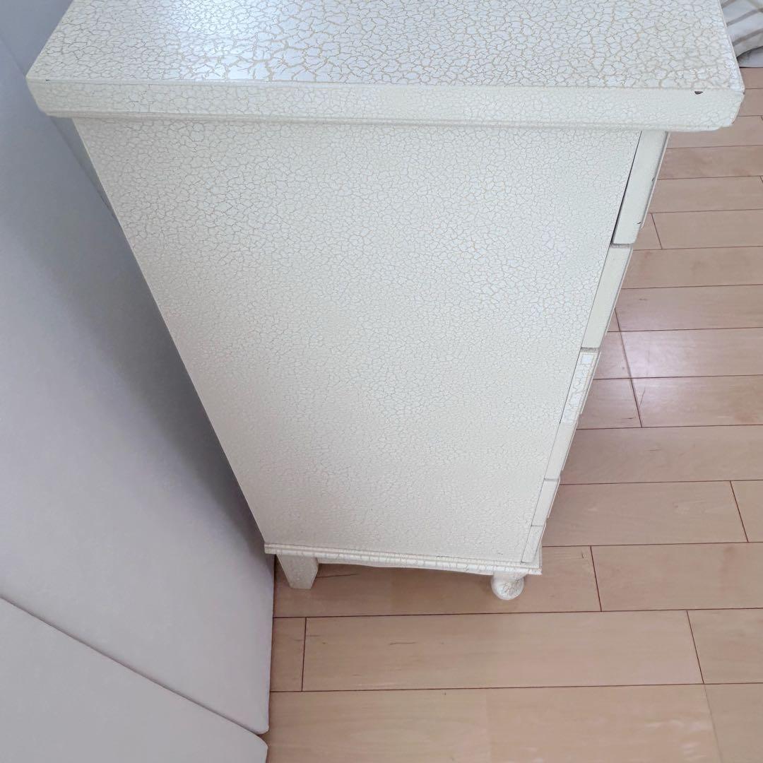 猫脚　フレンチアンティーク　クラック加工　姫家具　ロココ調　サイドチェスト　希少