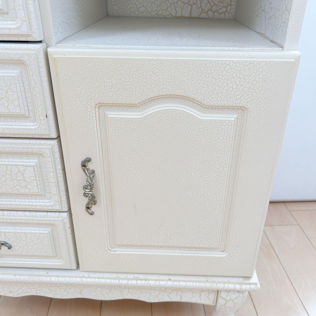 猫脚　フレンチアンティーク　クラック加工　姫家具　ロココ調　サイドチェスト　希少