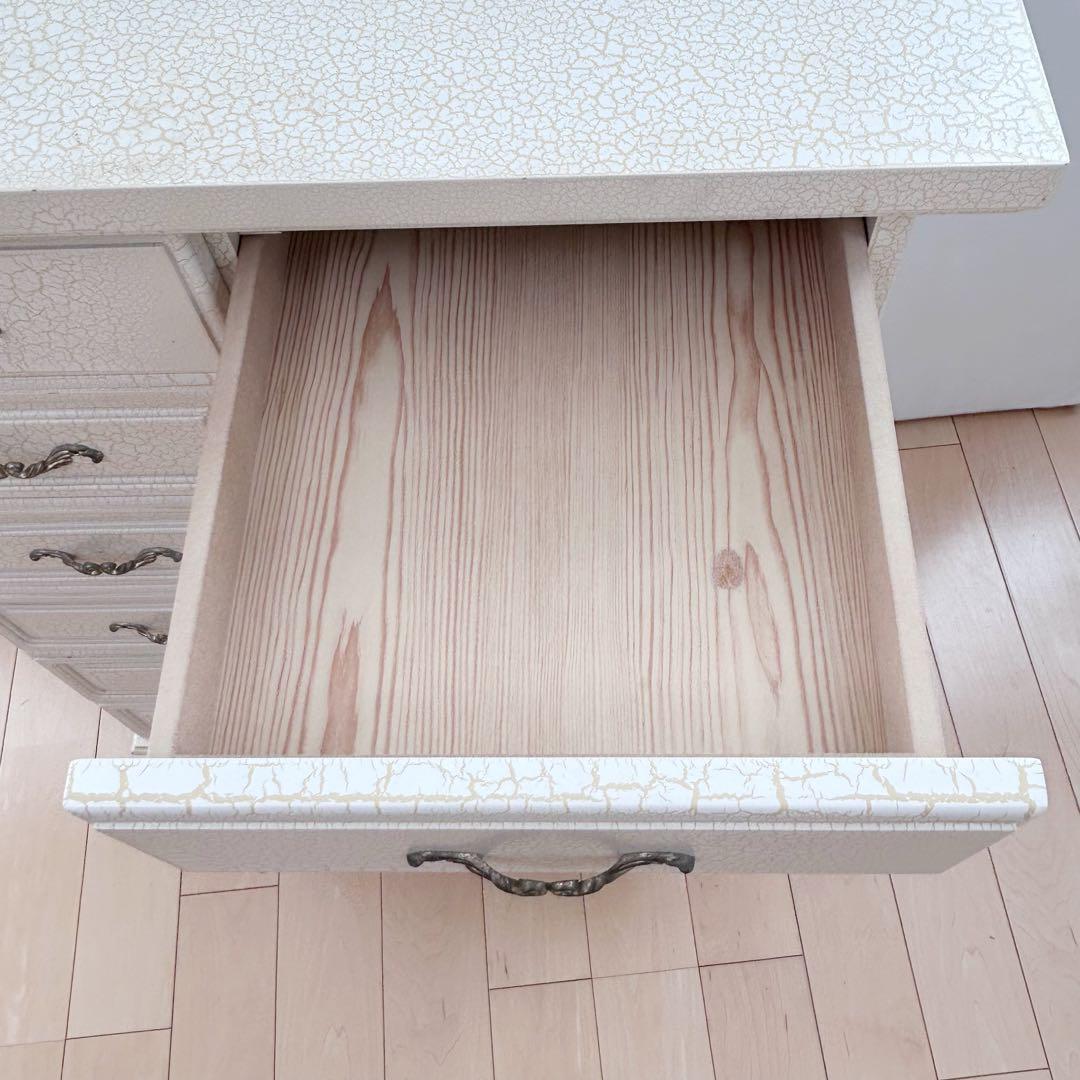 猫脚　フレンチアンティーク　クラック加工　姫家具　ロココ調　サイドチェスト　希少