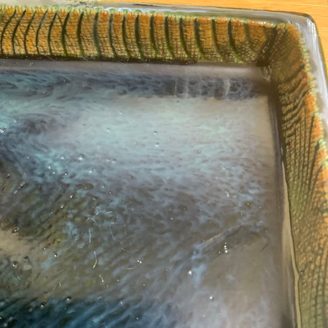 ￼22,000円　金谷ホテル創業150周年記念　益子焼　織部　角皿　限定品