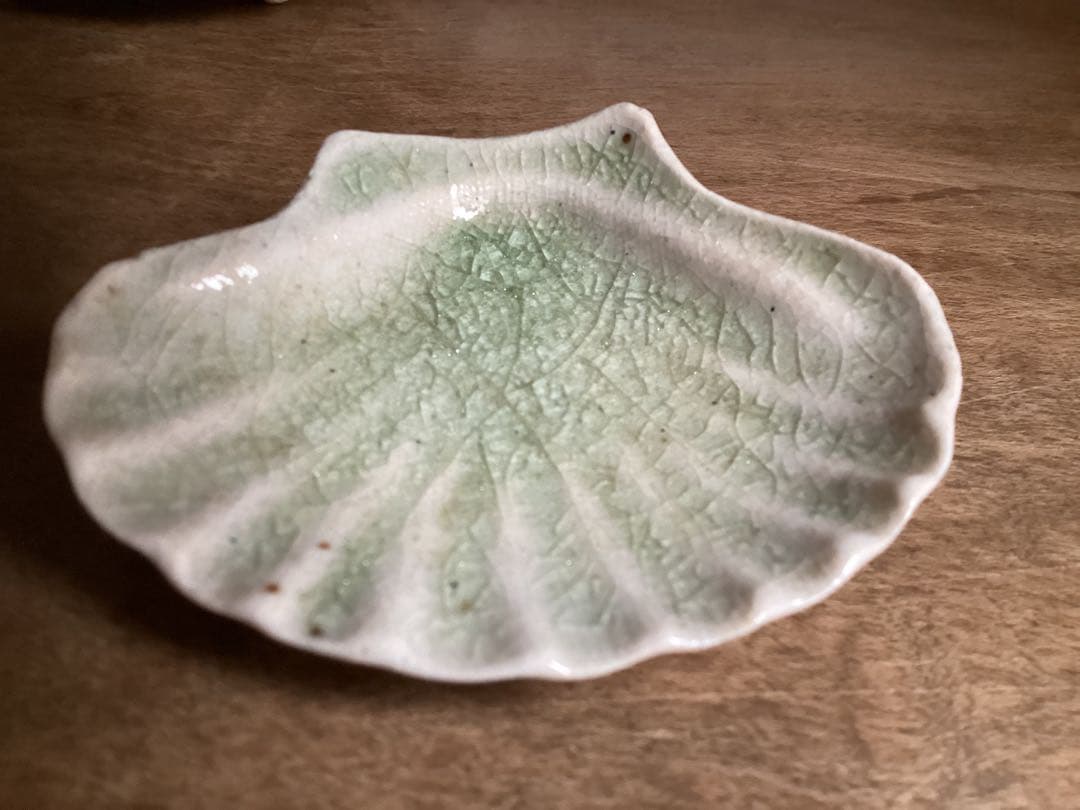 【極美品】伊賀焼、志野焼帆立小皿　4＋4枚の8枚セット 箱無し