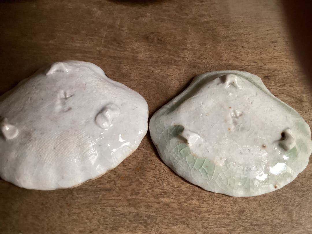 【極美品】伊賀焼、志野焼帆立小皿　4＋4枚の8枚セット 箱無し