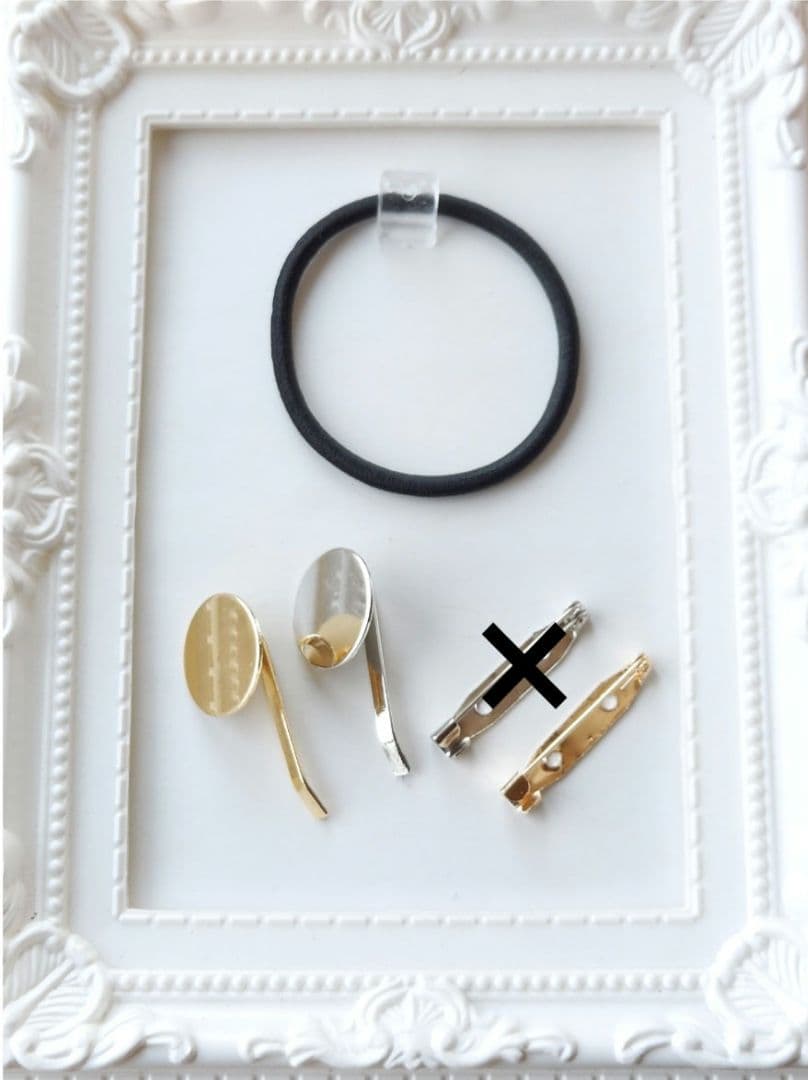 【1701】レジン　マトリカリア　ヘアゴム　ポニーフック　ブロ―チ　ハンドメイド