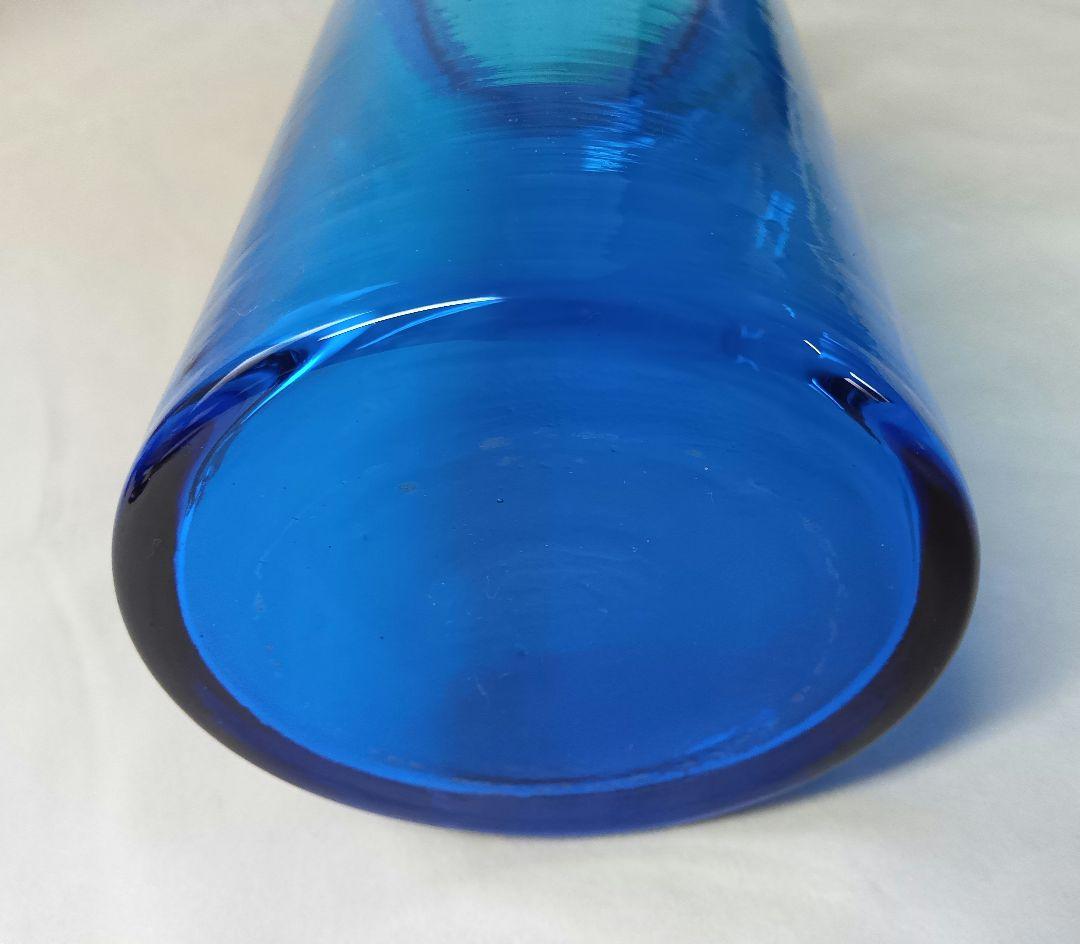 千代田硝子　蓋付ガラスキャニスター　フラワーベース　レトロ　アンティーク瓶　赤青