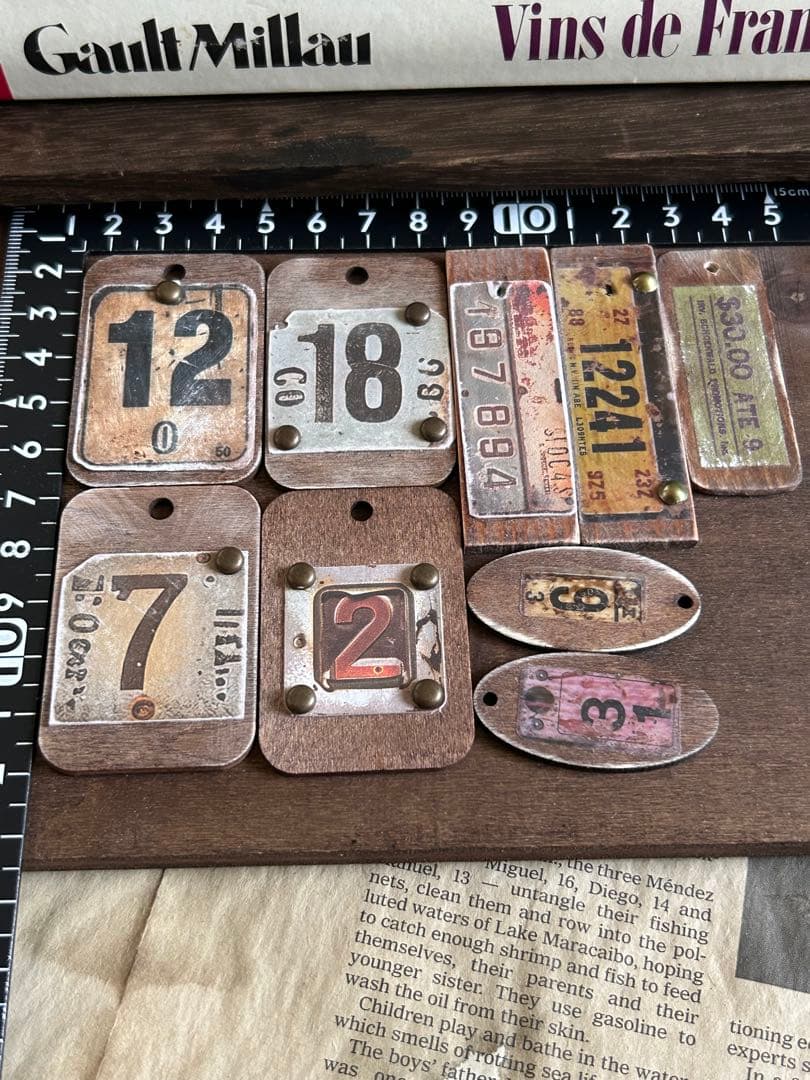 レトロウッドタグメタリック　9枚　No.178