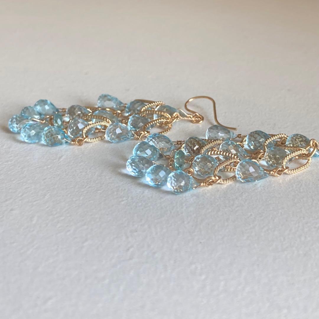 ブルートパーズのシャンデリアピアス