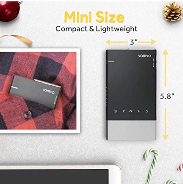 超小型ポータブルプロジェクター1080p HD LED充電式ピコプロジェクター