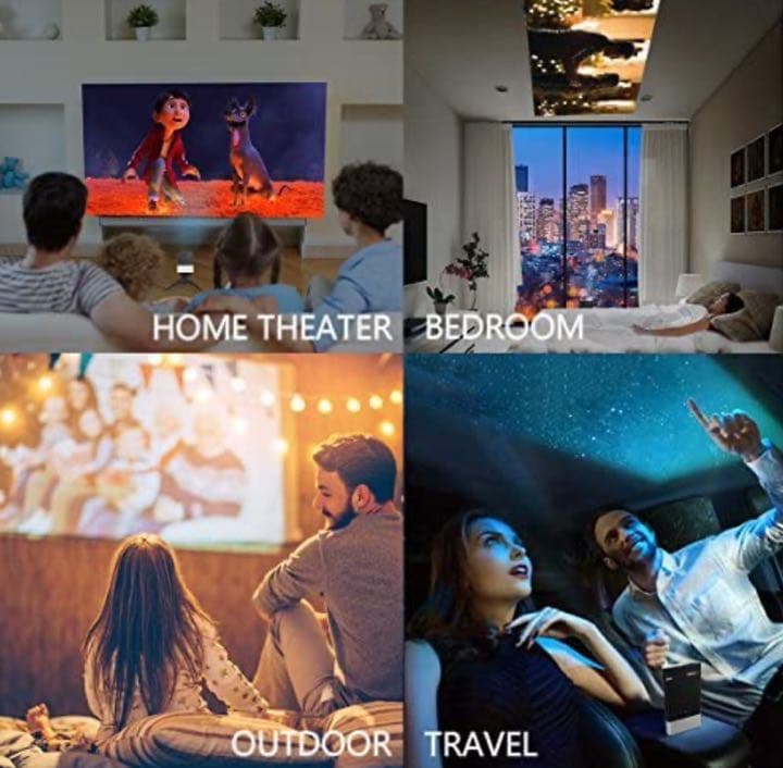 超小型ポータブルプロジェクター1080p HD LED充電式ピコプロジェクター