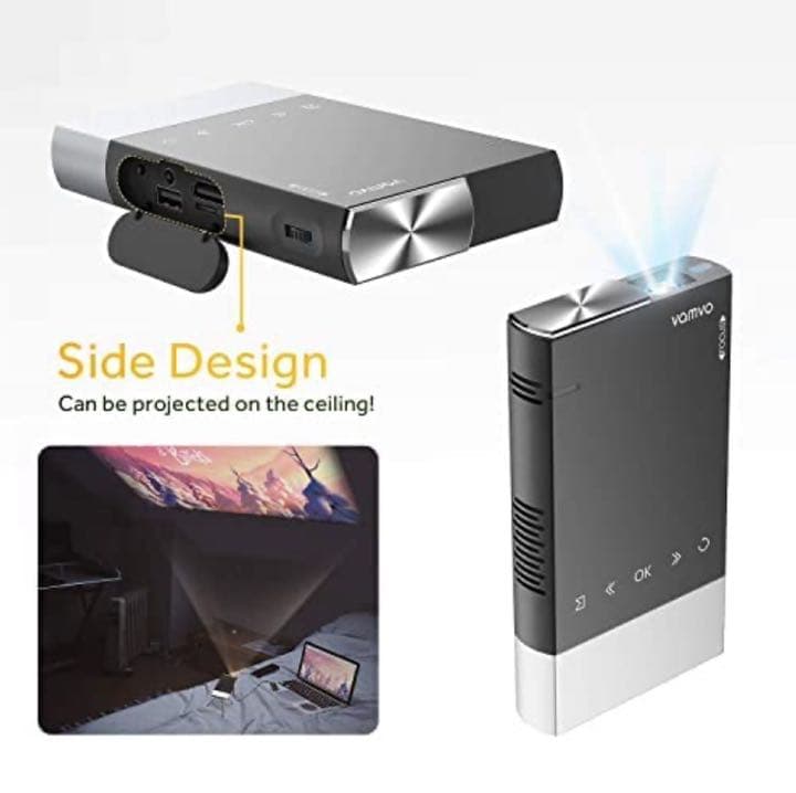 超小型ポータブルプロジェクター1080p HD LED充電式ピコプロジェクター