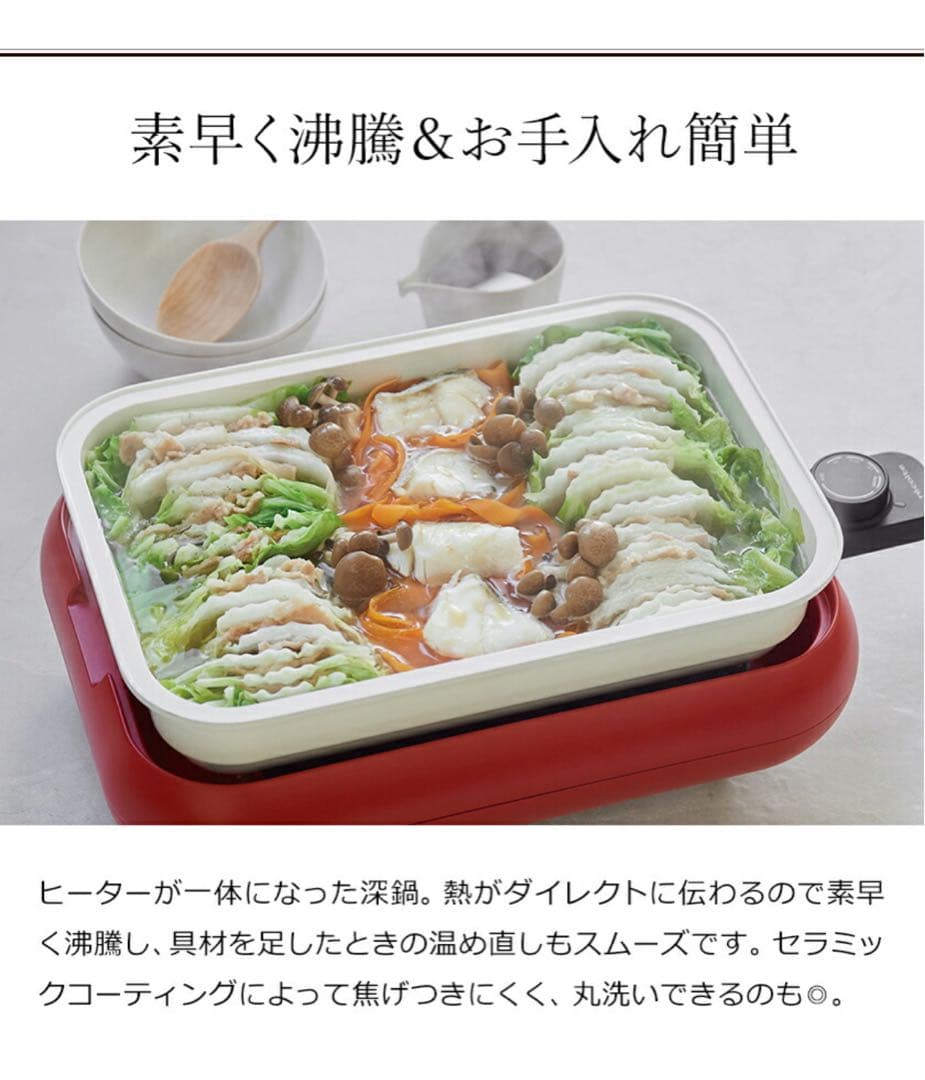 【新品未使用】récolte ホームバーベキュー　たこ焼き器　深鍋