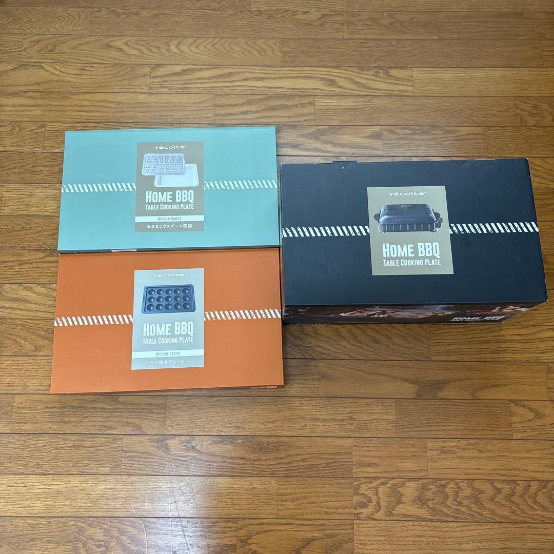【新品未使用】récolte ホームバーベキュー　たこ焼き器　深鍋