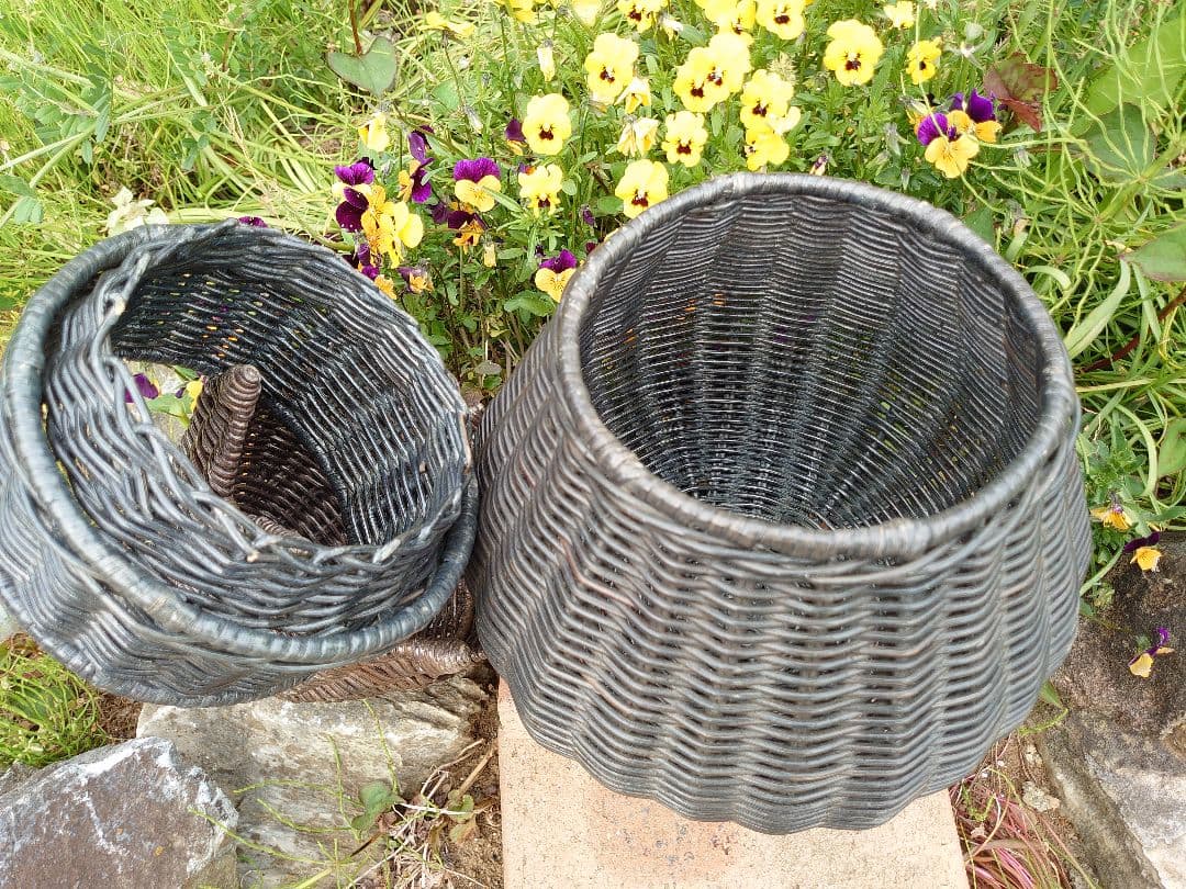 籐かご　小物入れ　トマト&ナスのセット