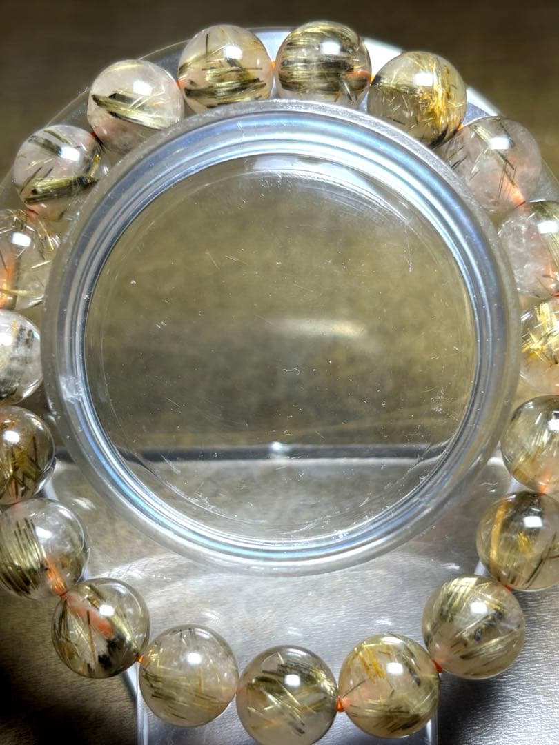 ゴールドシルバータイチンルチルブレスレット10.4〜10.8㎜（新品未使用）太針