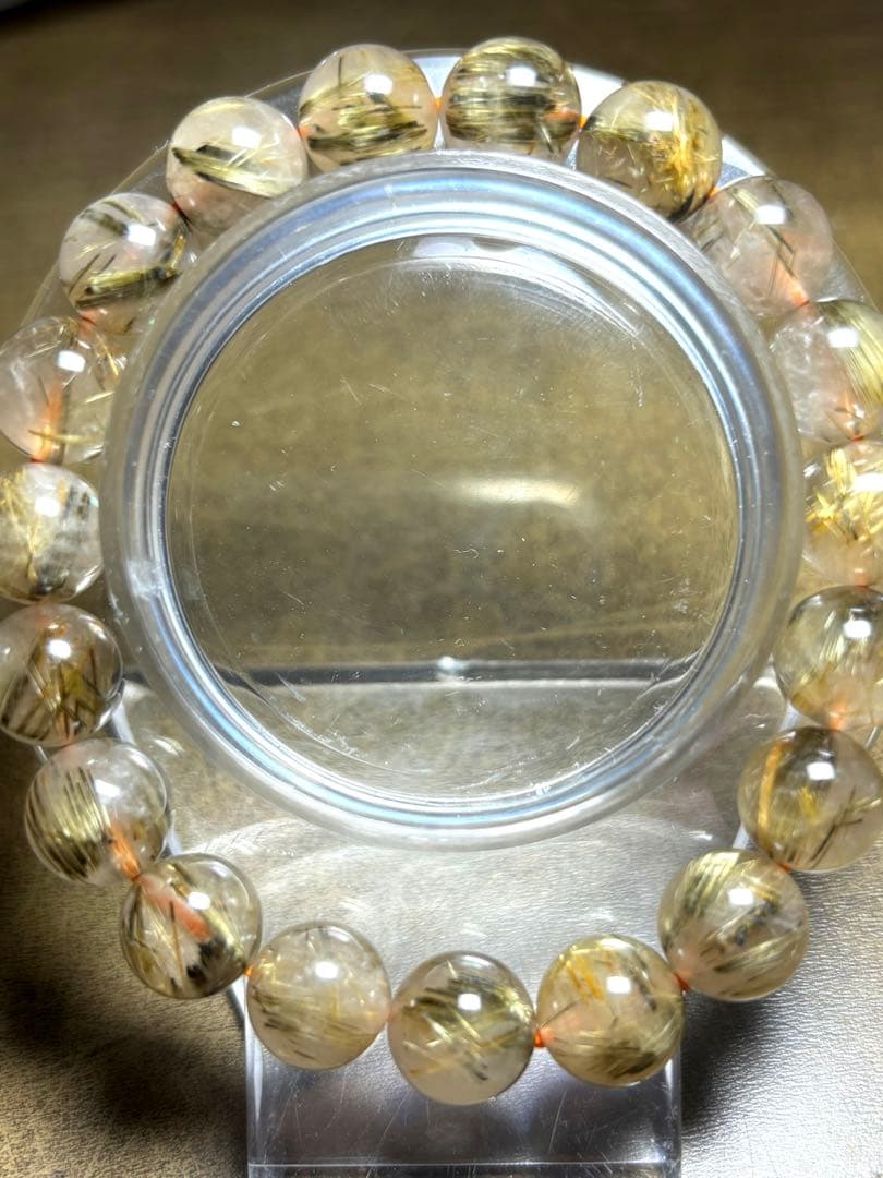 ゴールドシルバータイチンルチルブレスレット10.4〜10.8㎜（新品未使用）太針