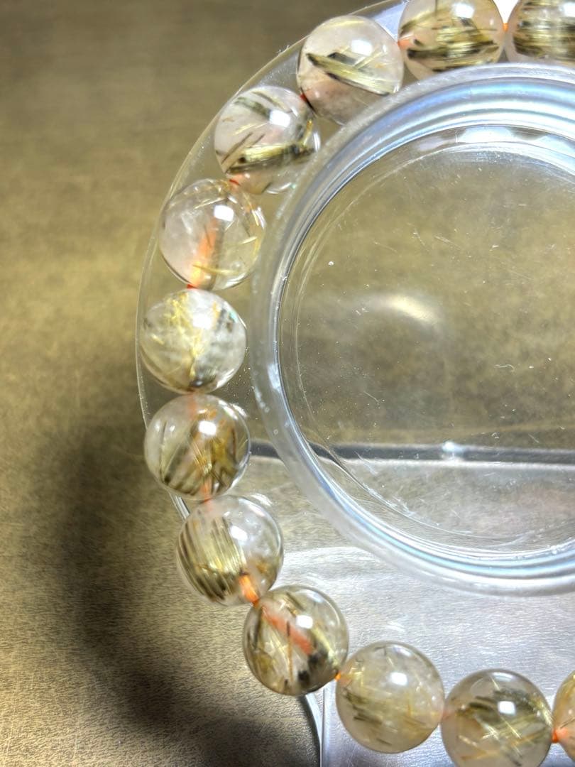 ゴールドシルバータイチンルチルブレスレット10.4〜10.8㎜（新品未使用）太針