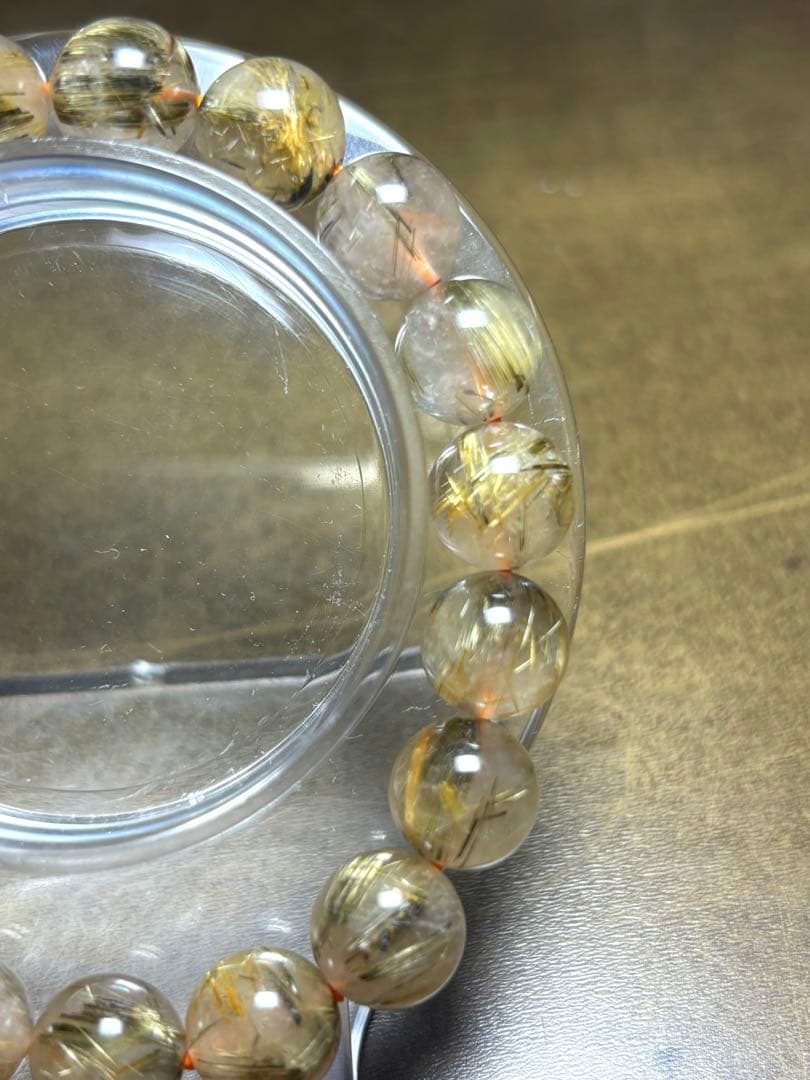 ゴールドシルバータイチンルチルブレスレット10.4〜10.8㎜（新品未使用）太針