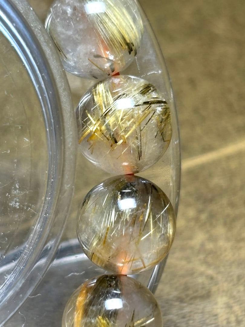 ゴールドシルバータイチンルチルブレスレット10.4〜10.8㎜（新品未使用）太針