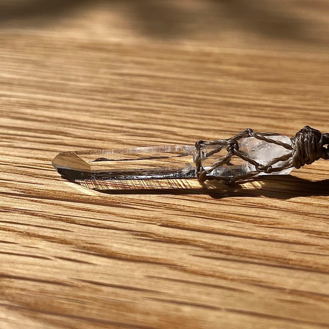 ヒマラヤ水晶 マカルー産 ＊ マクラメペンダント ネックレス ③