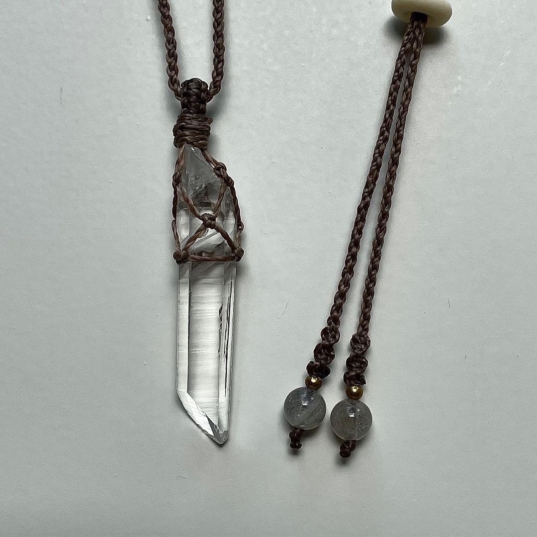 ヒマラヤ水晶 マカルー産 ＊ マクラメペンダント ネックレス ③