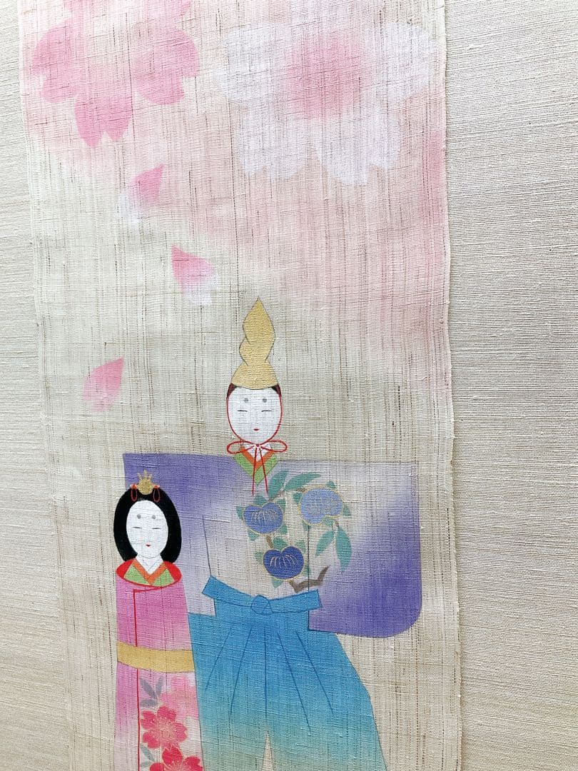 お雛様【凛桜立ち雛】本麻タペストリー 親王飾り お雛様壁飾り ひな祭り 未使用品