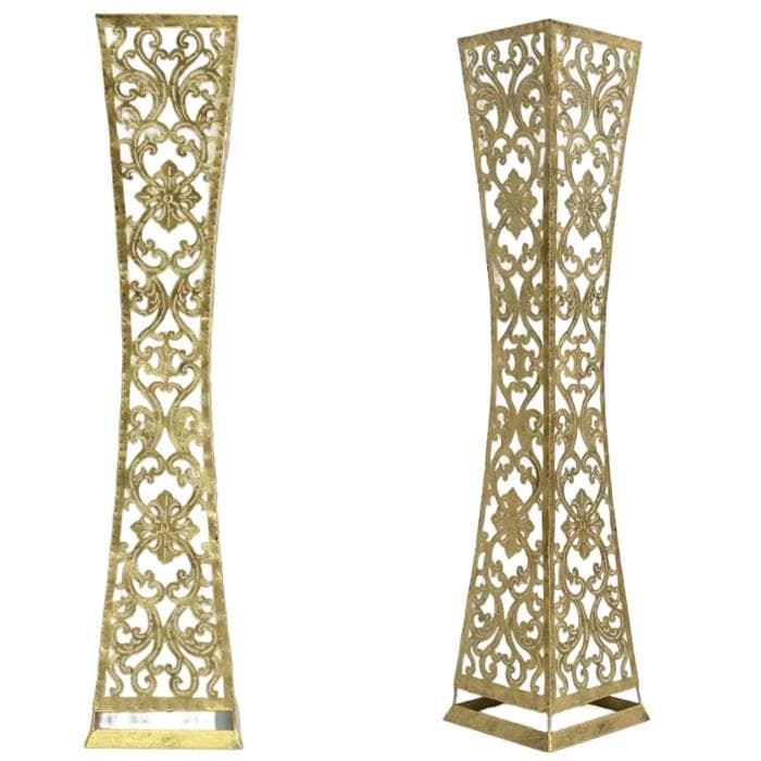 訳あり アジアン照明 ２灯式 アイアン モロッコ フロアランプ 角柱