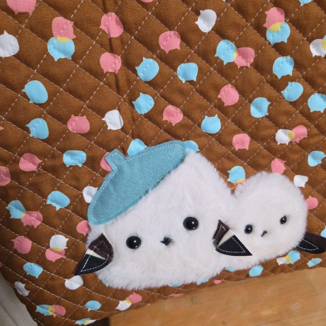 ●いちご●チェック柄●親子もふもふシマエナガ　トートバッグ