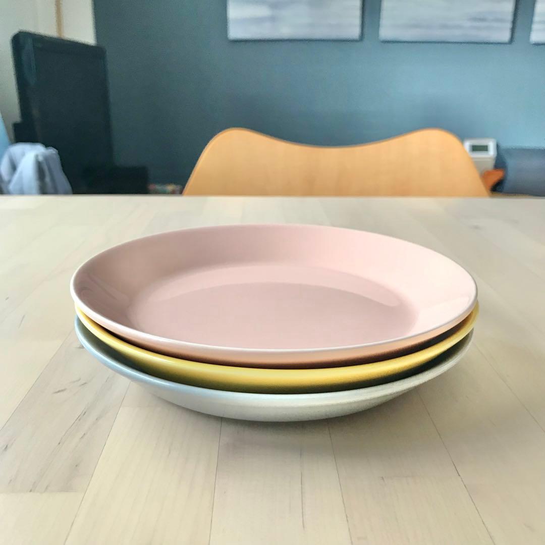 イッタラ　ティーマ　プレート　パウダー　ハニー　パールグレー　17cm　3点