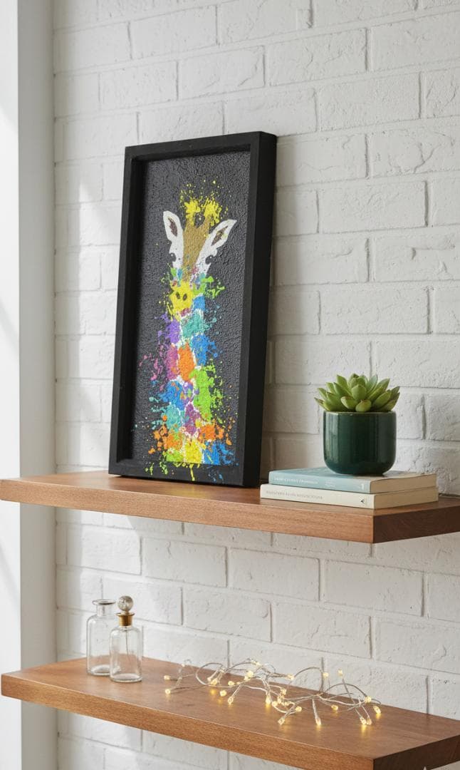 キリン 原画 アクリル画 インテリアアート「キリン」