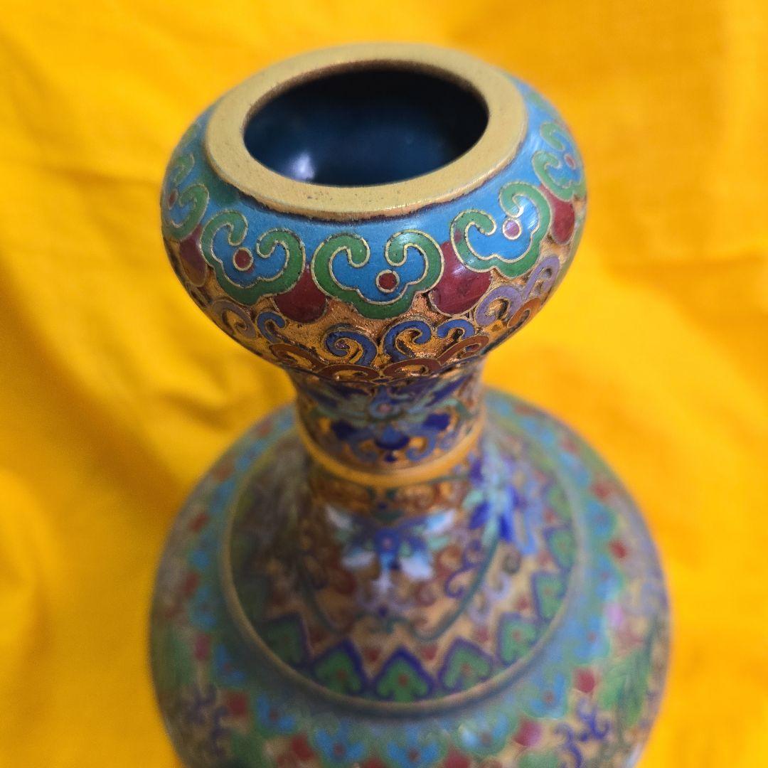 レトロ 中国美術 七宝焼き 花瓶