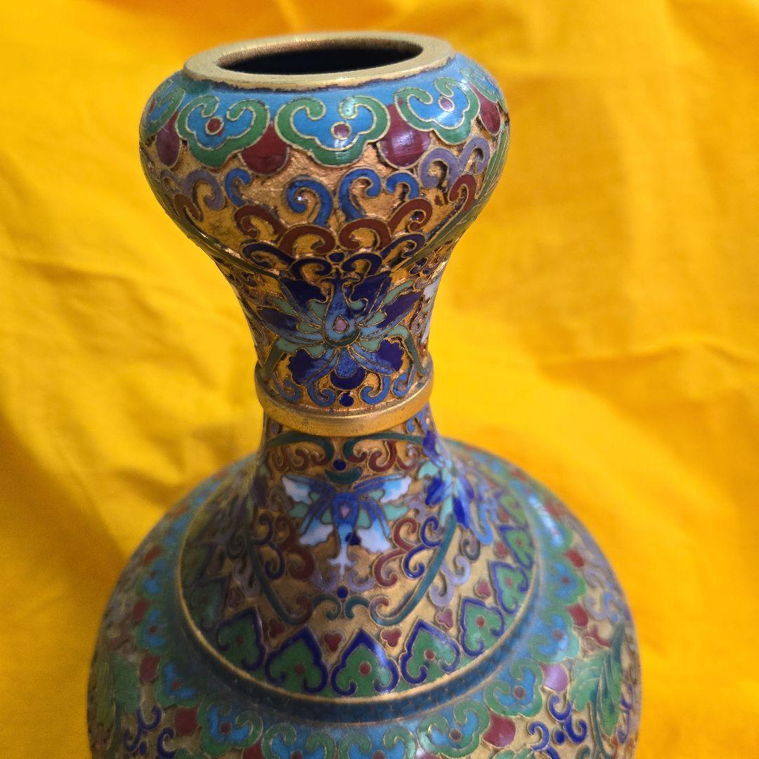 レトロ 中国美術 七宝焼き 花瓶